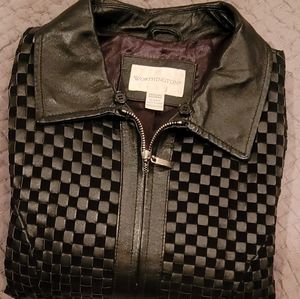 Women's black leather jacket Worthington size medium